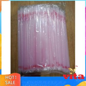 Sedotan Plastik Flexsibel Pink 250pcs