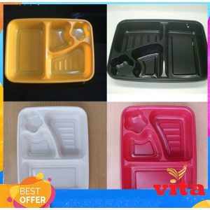 Kotak Mika Tray Bento 4 sekat per 50pc