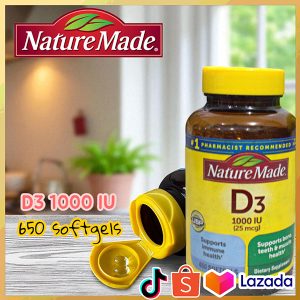 Nature Made Vitamin D3 25mcg 1000IU Daily Softgels