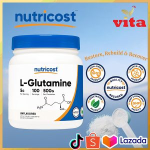 L glutamine Nutricost Powder Bubuk L-Glutamine 500g